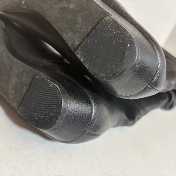 Gianni Bini women’s black leather slouched knees high boots in size 6 - Picture 8 of 10